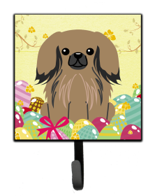 Pekingese - Tan - Easter Eggs Themed Art Leash or Key Holder