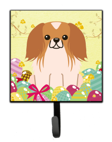 Pekingese - Red and White - Easter Eggs Themed Art Leash or Key Holder