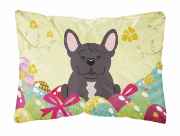 French Bulldog - Brindle Easter Eggs Dog Art Canvas Fabric Decorative Pillow