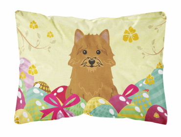 Norwich Terrier Easter Eggs Dog Art Canvas Fabric Decorative Pillow