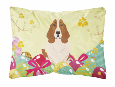 Basset Hound Easter Eggs Dog Art Canvas Fabric Decorative Pillow