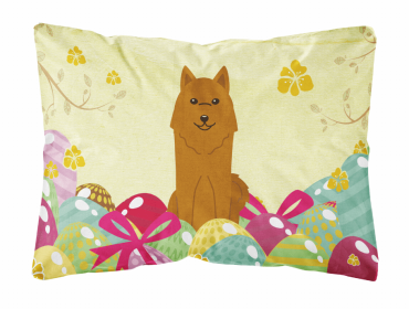 Karelian Bear Dog Easter Eggs Dog Art Canvas Fabric Decorative Pillow