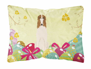 Borzoi Easter Eggs Dog Art Canvas Fabric Decorative Pillow