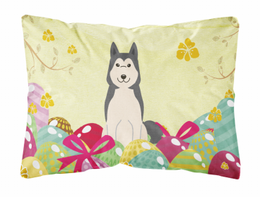 West Siberian Laika Spitz Easter Eggs Dog Art Canvas Fabric Decorative Pillow