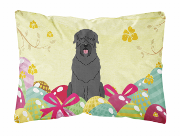 Black Russian Terrier Easter Eggs Dog Art Canvas Fabric Decorative Pillow