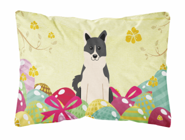 Russo-European Laika Spitz Easter Eggs Dog Art Canvas Fabric Decorative Pillow