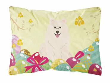 Samoyed Easter Eggs Dog Art Canvas Fabric Decorative Pillow