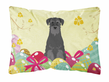 Schnauzer - Standard - Black Easter Eggs Dog Art Canvas Fabric Decorative Pillow