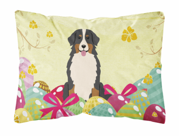 Bernese Mountain Dog Easter Eggs Dog Art Canvas Fabric Decorative Pillow