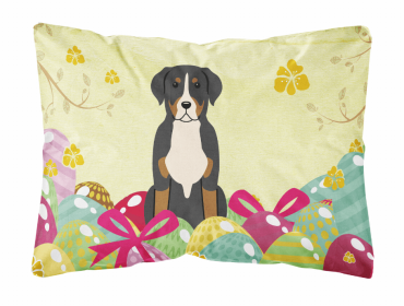 Greater Swiss Mountain Dog Easter Eggs Dog Art Canvas Fabric Decorative Pillow