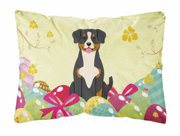 Entlebucher Mountain Dog Easter Eggs Dog Art Canvas Fabric Decorative Pillow