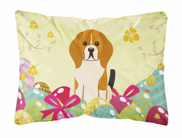 Beagle Easter Eggs Dog Art Canvas Fabric Decorative Pillow