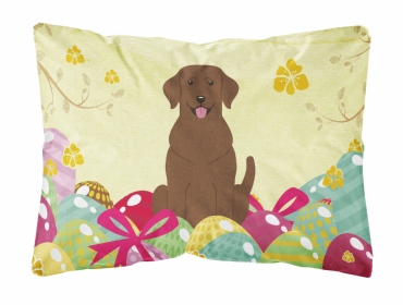 Labrador Retriever - Chocolate Easter Eggs Dog Art Canvas Fabric Decorative Pillow