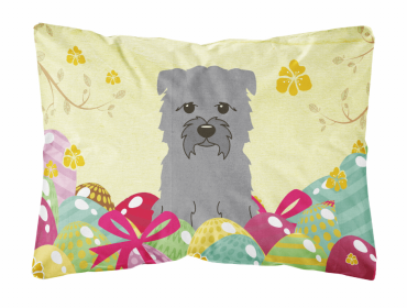 Glen of Imaal Terrier - Grey Easter Eggs Dog Art Canvas Fabric Decorative Pillow