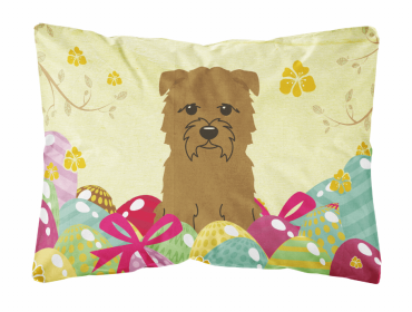 Glen of Imaal Terrier - Tan Easter Eggs Dog Art Canvas Fabric Decorative Pillow