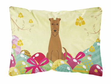 Irish Terrier Easter Eggs Dog Art Canvas Fabric Decorative Pillow