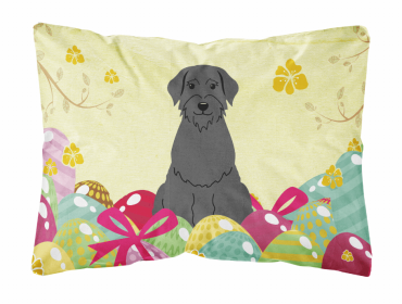 Giant Schnauzer Easter Eggs Dog Art Canvas Fabric Decorative Pillow