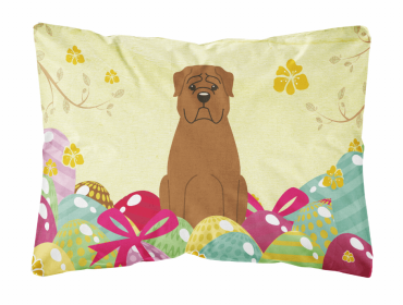 Dogue de Bourdeaux Easter Eggs Dog Art Canvas Fabric Decorative Pillow