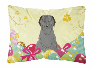 Briard - Black Easter Eggs Dog Art Canvas Fabric Decorative Pillow