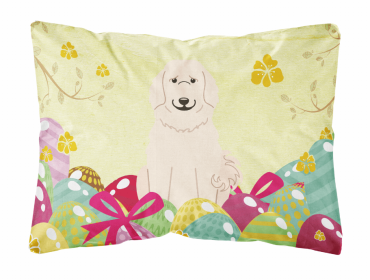 Great Pyrenees Easter Eggs Dog Art Canvas Fabric Decorative Pillow