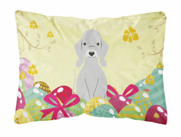 Bedlington Terrier - Blue Easter Eggs Dog Art Canvas Fabric Decorative Pillow