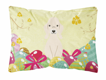 Bedlington Terrier - Sandy Easter Eggs Dog Art Canvas Fabric Decorative Pillow