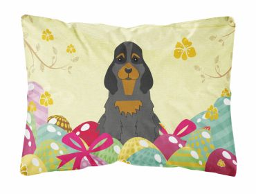 Cocker Spaniel - Black and Tan Easter Eggs Dog Art Canvas Fabric Decorative Pillow