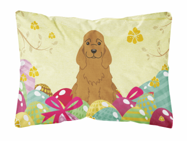 Cocker Spaniel - Red Easter Eggs Dog Art Canvas Fabric Decorative Pillow