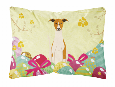 Whippet Easter Eggs Dog Art Canvas Fabric Decorative Pillow