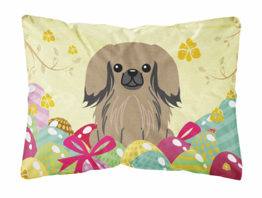 Pekingese - Tan Easter Eggs Dog Art Canvas Fabric Decorative Pillow