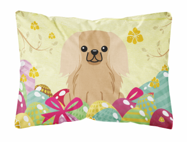 Pekingese - Fawn Easter Eggs Dog Art Canvas Fabric Decorative Pillow