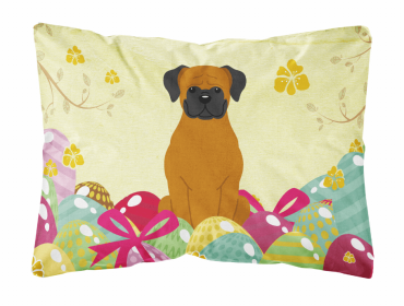 Boxer - Fawn Easter Eggs Dog Art Canvas Fabric Decorative Pillow