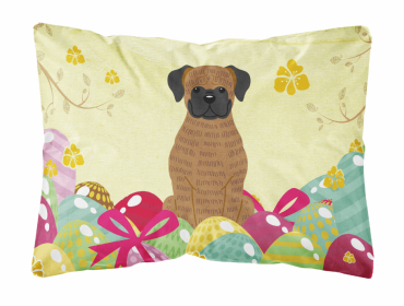 Boxer - Brindle Easter Eggs Dog Art Canvas Fabric Decorative Pillow