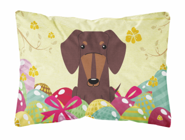 Dachshund - Chocolate Easter Eggs Dog Art Canvas Fabric Decorative Pillow