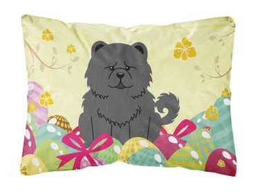 Chow Chow - Black Easter Eggs Dog Art Canvas Fabric Decorative Pillow