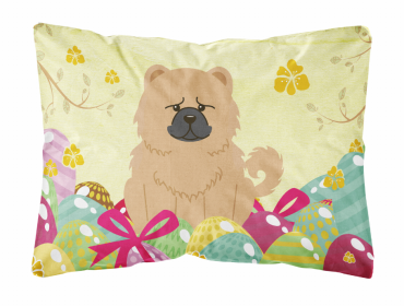 Chow Chow - Cream Easter Eggs Dog Art Canvas Fabric Decorative Pillow