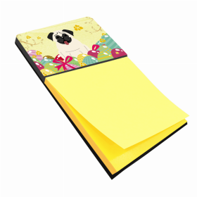 Pug - Cream Easter Eggs Design with Dog Sticky Note Holder