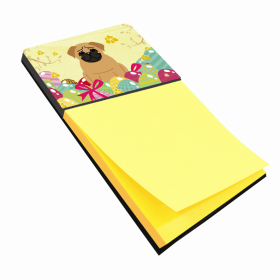 Pug - Brown Easter Eggs Design with Dog Sticky Note Holder