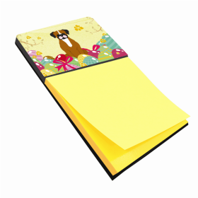 Boxer - Flashy Fawn Easter Eggs Design with Dog Sticky Note Holder