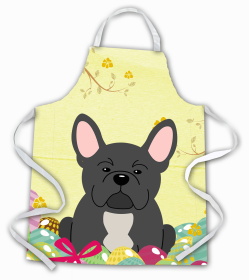 French Bulldog - Black - Easter Eggs Apron