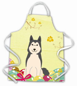 West Siberian Laika Spitz Easter Eggs Apron