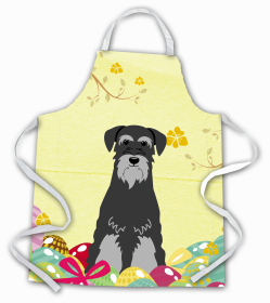 Schnauzer - Black and Grey - Easter Eggs Apron