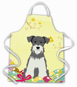 Miniature Schnauzer - Salt and Pepper - Easter Eggs Apron