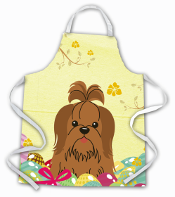 Shih Tzu - Chocolate - Easter Eggs Apron