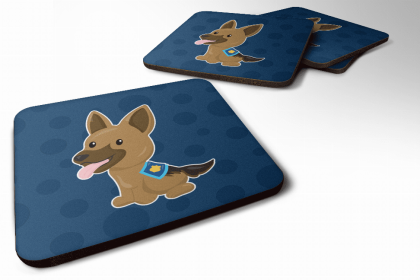 German Shepherd - Police Art Foam Coaster