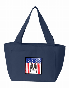 Boston Terrier American Flag Lunch Bag