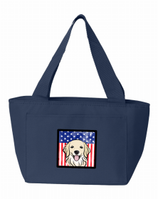 Golden Retriever American Flag Lunch Bag