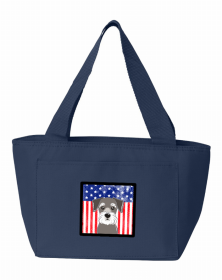 Schnauzer American Flag Lunch Bag