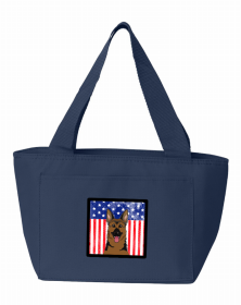 German Shepherd American Flag Lunch Bag