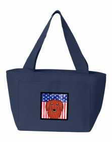 Dachshund - Longhair - Red American Flag Lunch Bag